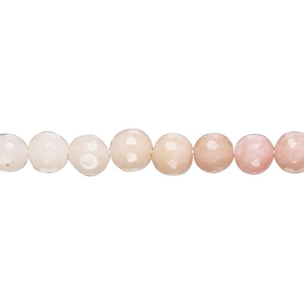 Pink opal 1pkg1, hand-cut faceted round bead natural 14 inch 5-6mm image number 0