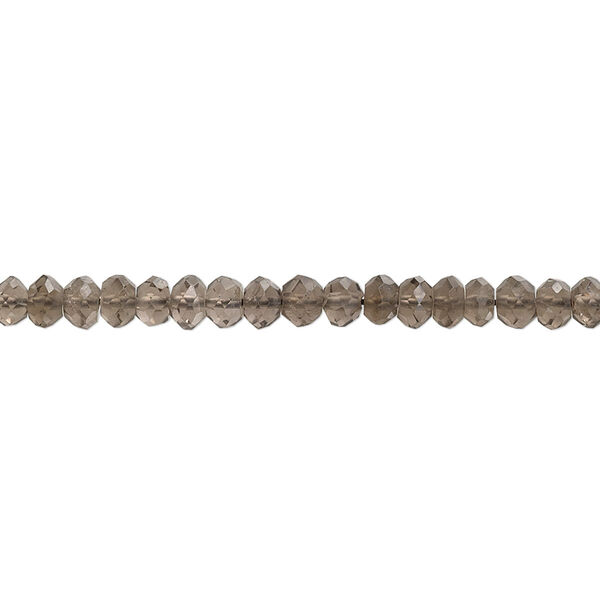 Smoky quartz 1pkg1, hand-cut faceted rondelle bead 15.5-16 inch 3x2mm-4x3mm image number 0