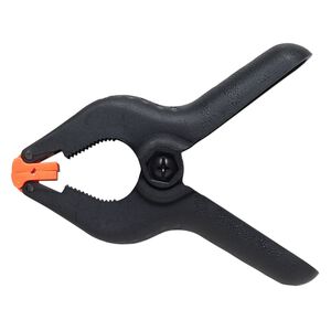 Spring clamp, nylon and steel, black and orange, 4-1/2 x 3-1/2 inches. Sold per pkg of 4.