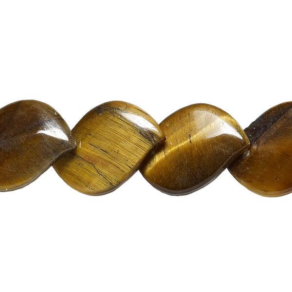 Tigereye 1pkg1, lentil-drilled leaf bead natural B grade, 15.5-16 inch 18x13mm image number 0