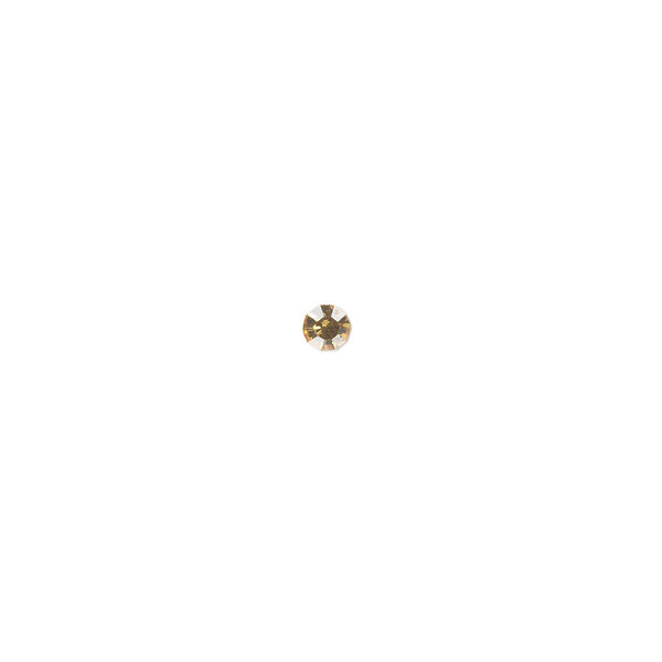 Chaton, glass rhinestone, light topaz, foil back, 3-3.2mm faceted round, PP24. Sold per pkg of 60. image number 0