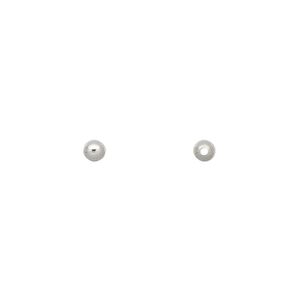 Bead, imitation nickel-plated brass, 3mm round. Sold per pkg of 1,000.