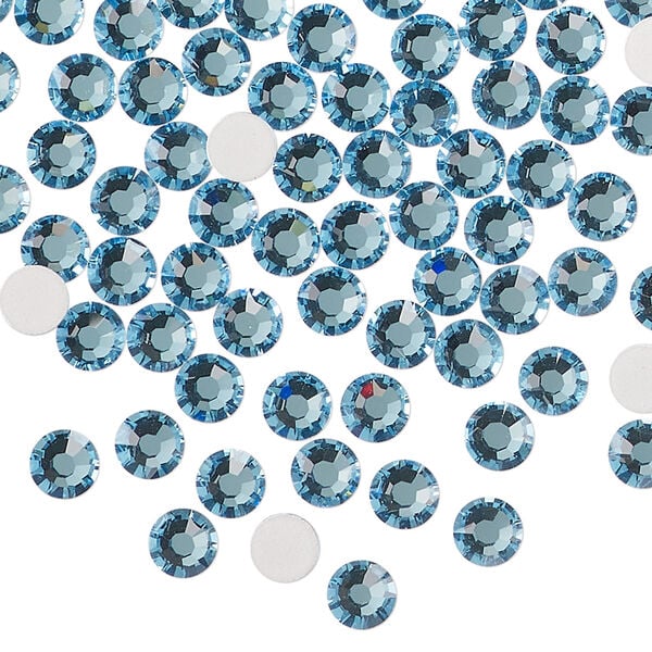 Flat back 1440pk aquamarine foil back, Preciosa MAXIMA Czech crystal rhinestone 4.6-4.8mm chaton rose round SS20 image number 0