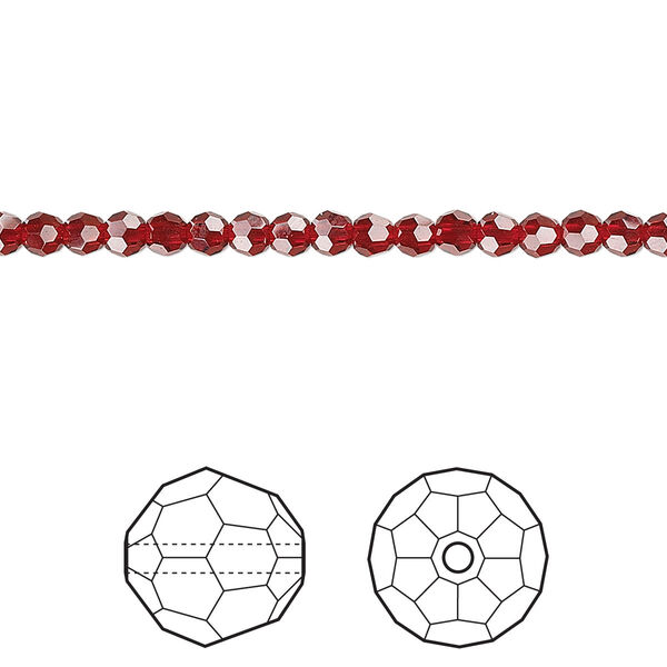 Bead 12pk Siam, Crystal Passions® 3mm round 5000 image number 0