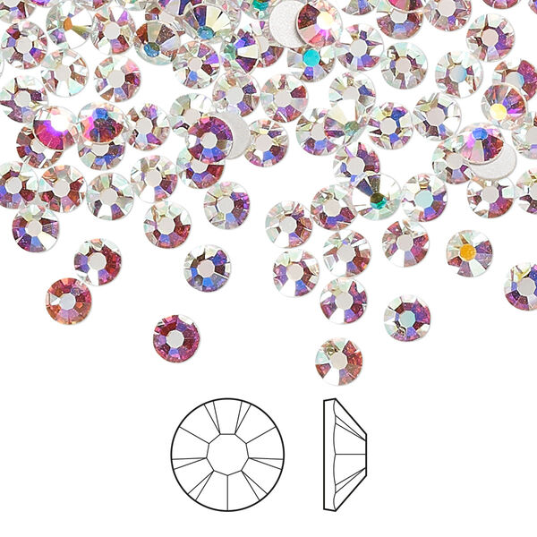 Flat back 144pk crystal AB foil back, Preciosa MAXIMA Czech crystal rhinestone 3.8-4mm chaton rose round SS16 image number 0