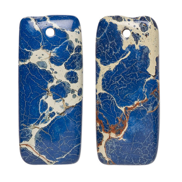 Magnesite 1pkg2, hand-cut puffed rectangle focal B grade, 35x15mm image number 0