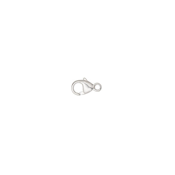 Clasp, lobster claw, sterling silver and steel, 5.5x3.5mm oval. Sold per pkg of 10. image number 0
