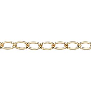 Chain 1pkg1 14Kt gold-filled cable, 2.5mm, 5 foot unfinished