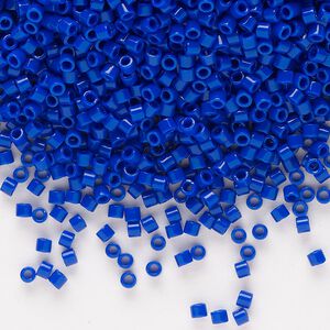 Seed bead, Delica®, glass, pkg/50g, #10 round, opaque cobalt (DBM-0726).