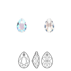 Drop 4pk crystal shimmer, Crystal Passions® 9x6mm pendant pear cut 6433