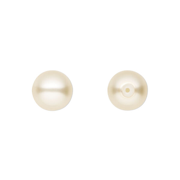 Pearl 50pk cream, Preciosa Czech crystal 10mm half-drilled round image number 0