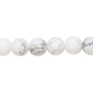 Howlite 1pkg1, matte round bead natural 8 inch 8mm