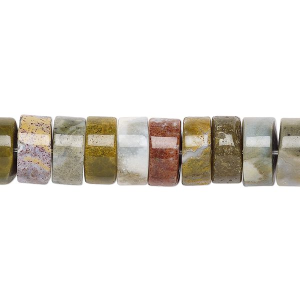 Ocean jasper 1pkg10, heishi bead natural 10x5mm image number 0