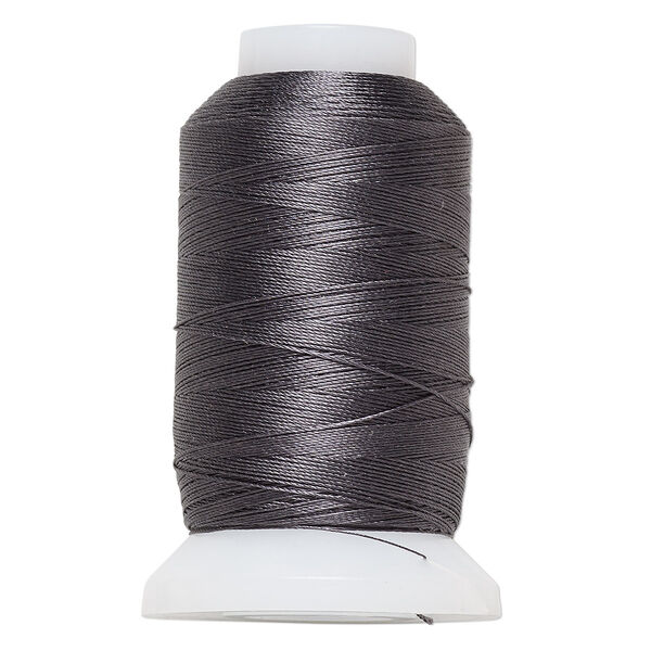 Thread, Purely Silk™, dark grey, size A. Sold per 425-yard spool. image number 0