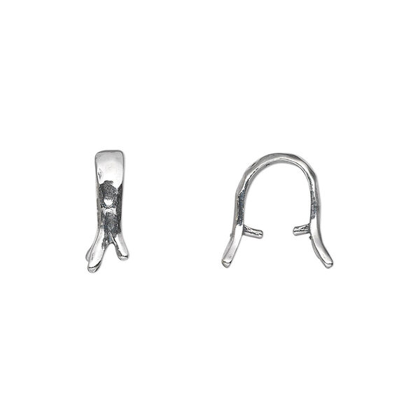 Bail, JBB Findings, ice-pick, antiqued sterling silver, 12x4mm faceted branch, 7mm grip length. Sold individually. image number 0