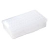 Organizer, acrylic, clear and white, 9 x 6-1/4 x 2 inches with (64) 45x25x11mm rectangle boxes and snap top. Sold per 65-piece set. image number 1