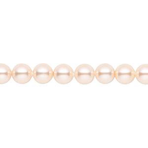 Pearl 50pk peach, Crystal Passions® 6mm round 5810