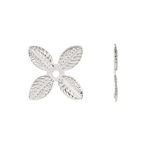 Component, silver-finished steel, 22mm single-sided leaves. Sold per pkg of 20.