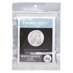 Prometheus® white bronze clay, rapid and low fire formula, pkg/20g.