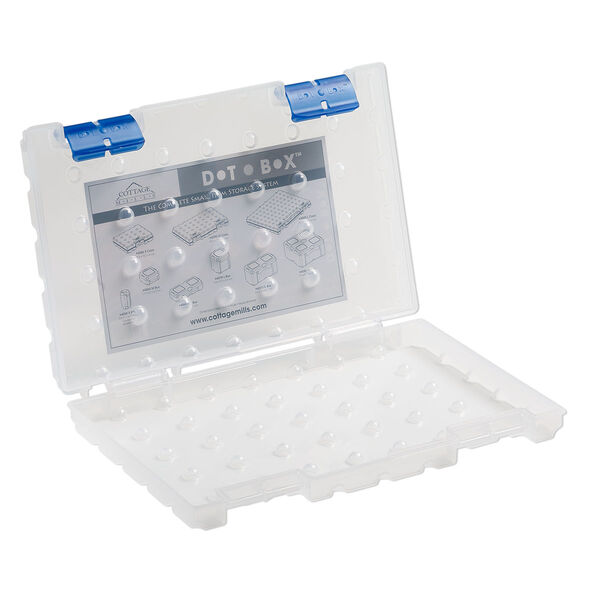 Organizer, Dot Box™, plastic, clear and blue, 11 x 7-1/2 x 1-1/2 inches. Sold individually. image number 0