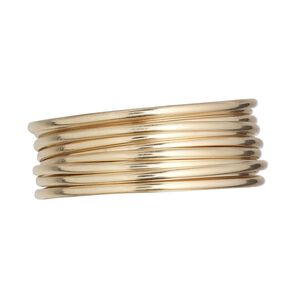 Wire, 12Kt gold-filled, half-hard, half-round, 14 gauge. Sold per pkg of 5 feet.