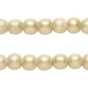 Taiwanese cheesewood 1pkg2, hand-cut painted round bead 15.5-16 inch frosted yellow gold 8mm
