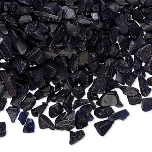Inlay chip, blue goldstone (glass) (man-made), mini undrilled chip. Sold per 50-gram pkg.