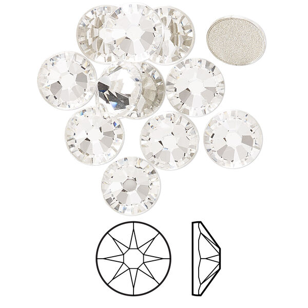 Flat back 12pk crystal foil back, Crystal Passions® 8.412-8.672mm rose round SS40 2088 image number 0