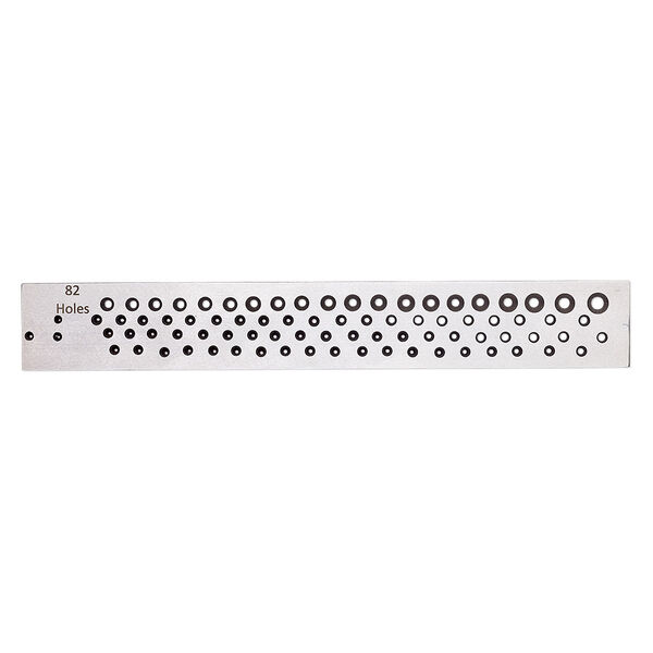 Draw plate, steel, 8-1/4 x 1-1/4 inch rectangle with 82 graduated holes. Sold individually. image number 0