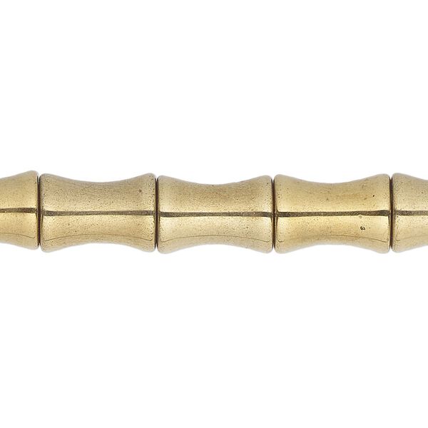 Bead, Hemalyke™ (manmade) gold-plated, 12x8mm hourglass. Sold per 15-1/2" to 16" strand. image number 0