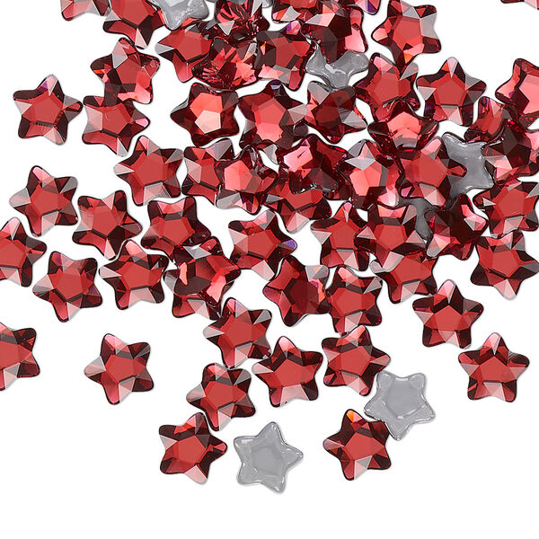 Flat back 360pk scarlet foil back, Swarovski® hotfix 6mm star flower 2754 image number 0