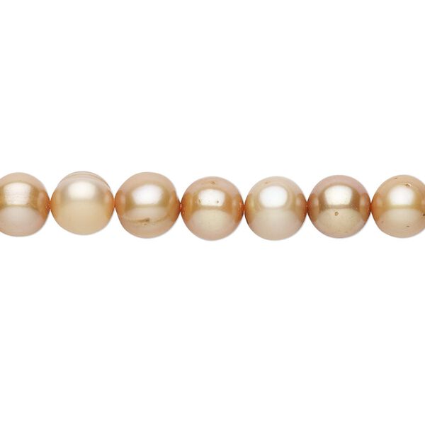 Pearl, cultured freshwater (dyed), sienna, 6-7mm semi-round, C grade, Mohs hardness 2-1/2 to 4. Sold per 16-inch strand. image number 0