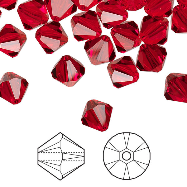 Bead 12pk light Siam, Crystal Passions® 8mm bicone 5328 image number 0