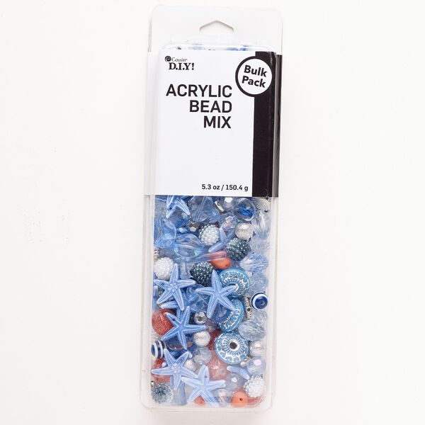 Drop / bead 1pkg1 glass / acrylic, 7mm-24x14mm mixed shapes, 5 ounce mix CCB / mixed colors image number 0