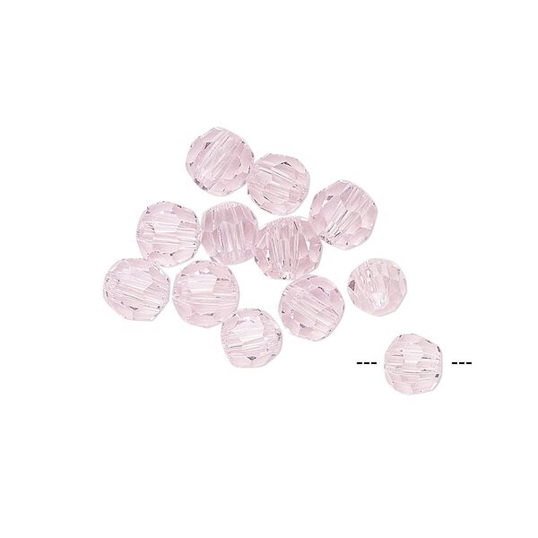 Bead 12pk rose, Asfour Crystal 5mm faceted round image number 0
