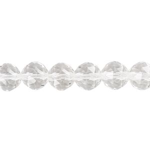 Quartz crystal 1pkg1, rose-cut round bead natural 8 inch 8mm
