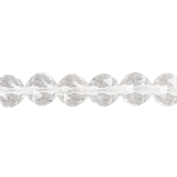 Quartz crystal 1pkg1, rose-cut round bead natural 8 inch 8mm image number 0