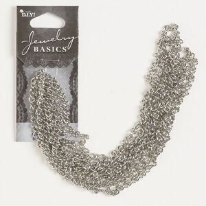 Chain 1pkg1 figure 8, 3.5mm, antique silver-finished steel 64 inch
