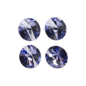 Chaton 144pk tanzanite foil back, Swarovski® 12mm rivoli 1122