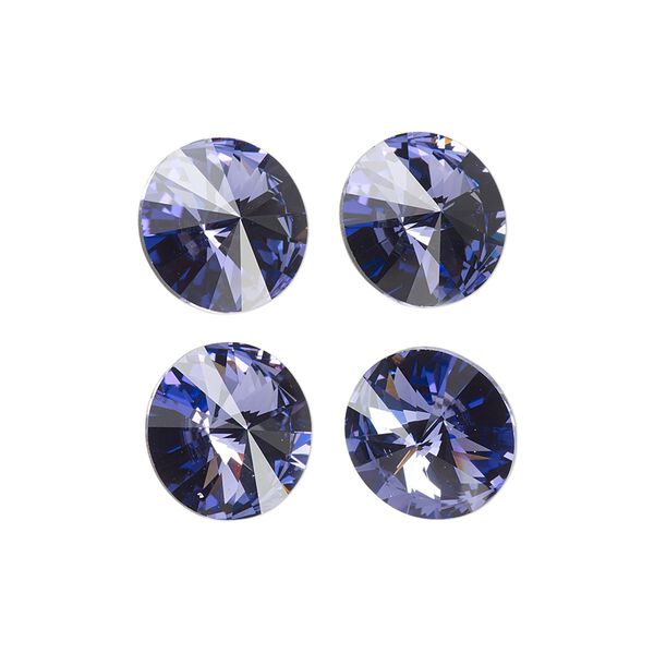 Chaton 144pk tanzanite foil back, Swarovski® 12mm rivoli 1122 image number 0