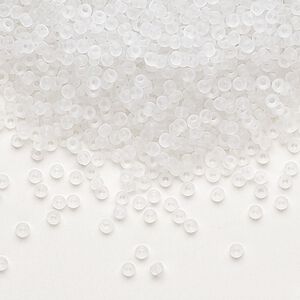 Seed bead, Preciosa Ornela Czech glass, pkg/50g, #11 rocaille, translucent matte clear, (00050).