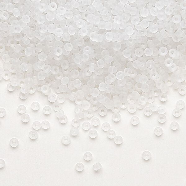 Seed bead, Preciosa Ornela Czech glass, pkg/50g, #11 rocaille, translucent matte clear, (00050). image number 0