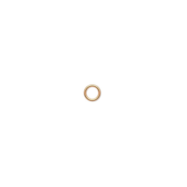 Jump ring, 14Kt gold-filled, 4mm soldered round, 2.6mm inside diameter, 22 gauge. Sold per pkg of 100. image number 0