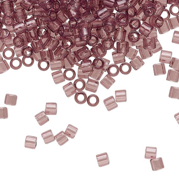 Seed bead, Delica®, glass, pkg/250g, #8 round, transparent smoky amethyst (DBL-0711). image number 0
