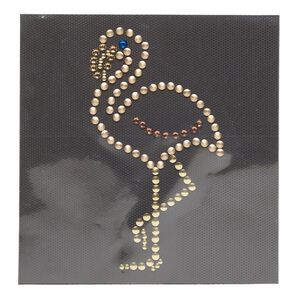 Transfer, aluminum and adhesive, pkg/1, 5 x 3-inch iron-on flamingo, multicolored.