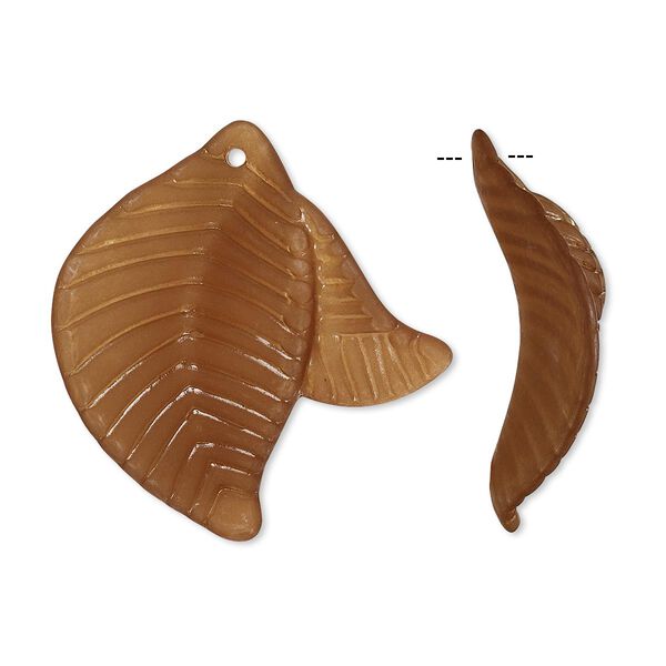 Focal, acrylic, frosted brown, 35x32mm leaves. Sold per pkg of 25. image number 0