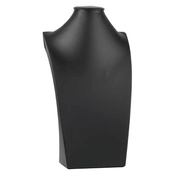 Display, necklace, leatherette, black, 13-1/2 x 7-1/2 x 3-3/4 inches. Sold individually. image number 0