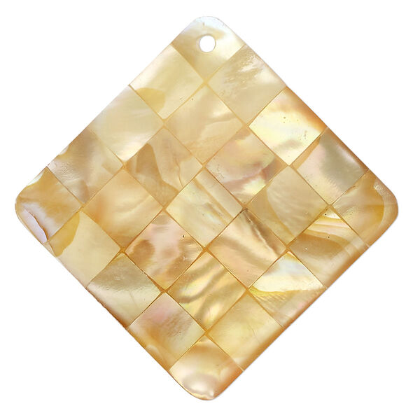 Focal, black lip shell / gold lip shell / mother-of-pearl shell (assembled), 38mm - 41mm single-sided diamond, Mohs hardness 3-1/2. Sold individually. image number 0