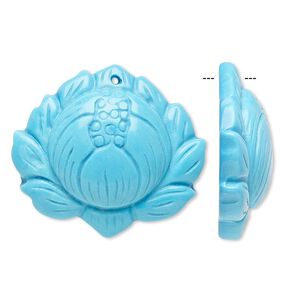 Magnesite 1pkg1, hand-carved lotus flower focal 30x27mm