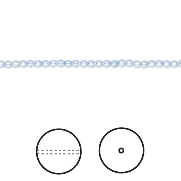 Pearl 1000pk light blue, Swarovski® 2mm round 5810 image number 0